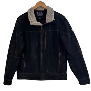 Kuhl Burr Vintage Patina Dye Fleece Full Zip Brown Jacket Workwear Farm Rugged